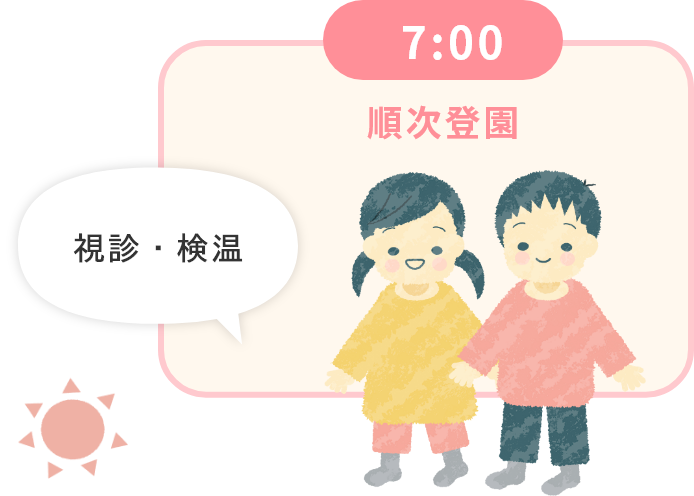 7:00 順次登園 視診・検温